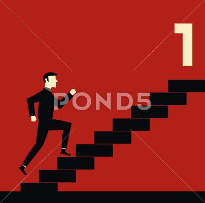 Stock Illustration of Businessman Stair
