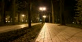 Night park with shadows of people. 4K 4096x2160 Video