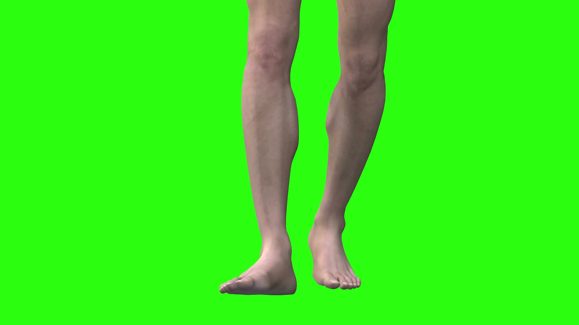 Bare Male Legs Walking Toward Camera Green Screen Stock Video 12733925