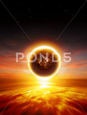 Stock Illustration of dramatic apocalyptic background