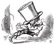 Mad Hatter just as hastily leaves - Alice's adventures in Wonder