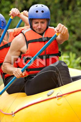 Stock photo of rafting training