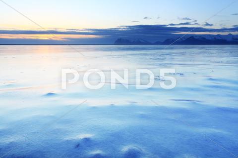 Stock photo of frozen coast in iceland