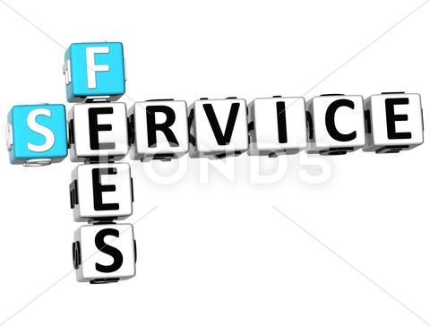 Stock Illustration of 3d service fees crossword