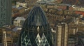 Aerial view of the London skyline and the famous London skyscrapers
