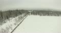 Field and wood , aerial bird winter view Video