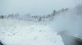 Vapor from the sewerage fllowing in water storage basin Video