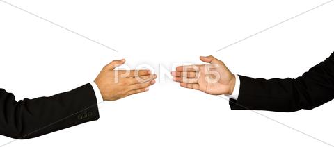 Stock Illustration of duas mãos masculinas de negócios sobre a apertar as mãos, sobre o fundo branco