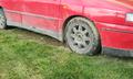 wheel car very dirty and muddy
