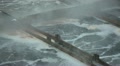 Waste water swirling in aeration tanks in an industrial plant Video