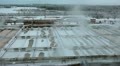 Water treatment plant aerial view with snow Video