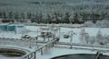 Freight carriages passing near water treatment plant Video