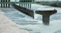 Foam on swirling waste water surface in aeration tank Video