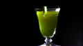 hot yellow tea with a lemon segment in rotation Video
