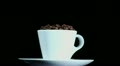 White cup with a saucer and coffee Video