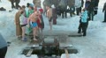 Preparing before swimming and dipping ice hole, Russia Video