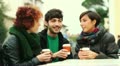 Group of Friends with Hot Drink on Winter