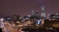 Downtown Montreal Winter Night Timelapse Wide West