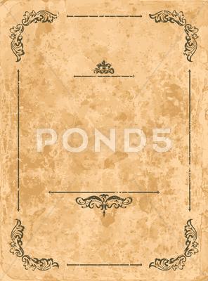 Stock Illustration of vintage frame on old paper sheet