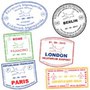 Set of passport stamps