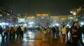 Crowd Walk on Chinatown,China Beijing night market,Neon ancient shop.