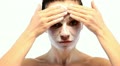 woman doing cosmetic