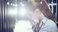 Attractive IT engineer working in a data center