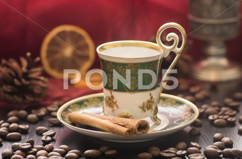 Stock photo of mokka in old oriental cup