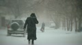 people in snowfall, blizzard, ice storm 001