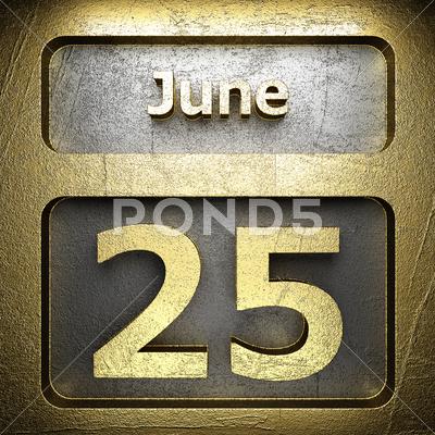 Stock Illustration of june 25 golden sign