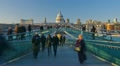 London, Millennium Bridge and St. Paul's Cathedral - TIME LAPSE - ZOOMING IN Video