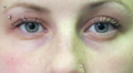 close-up of beautiful woman open eyes - macro Video
