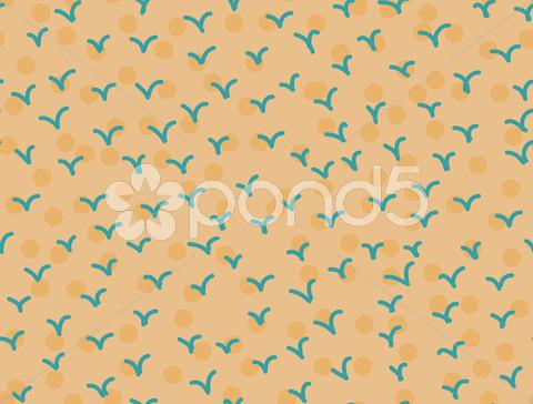Stock Illustration of Retro Birds seamless pattern Hand drawn stylish abstract background