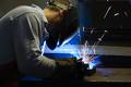 welding steel and sparks