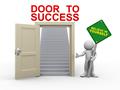 3d man and door to success