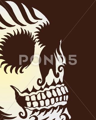 Stock Illustration of tattoo tribal mexican skull vector art