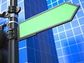 Blank Arrow Raodsign on Blue Background.
