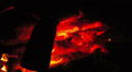 Fire of firewood at night Video