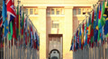flags of the world at the UN headquarters Geneva