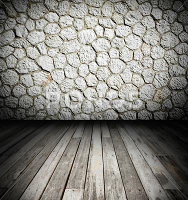 Stock photo of vieja pared y el suelo.