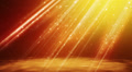 loopable background flying gold particles in light beams
