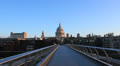 Millennium Bridge and St Pauls Cathedral at early morning. London, UK Video