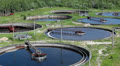 Top view of group huge circular sedimentation tanks Video