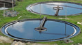 Timelapse of two huge circular sedimentation tanks. Video