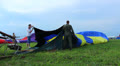Air balloon blowing for takeoff Video
