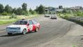 Close pursuit race, sport cars drive with roaring motor sound on track Video
