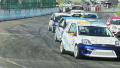 Start of the race, all cars roar and drive rapidly, competition beginning Video