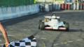Formula 1 F1 finishing checkered flag for race. Finish symbol, competition. Video