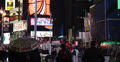 Ultra HD 4K Night NYC Illuminated City Pedestrian Rain, Umbrella, Times Square Video