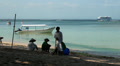 Beach cleaners, boats and cruise ship Video